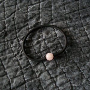 NIB Spirit Purifier - Rose Quartz Stone Black Ion Bracelet
